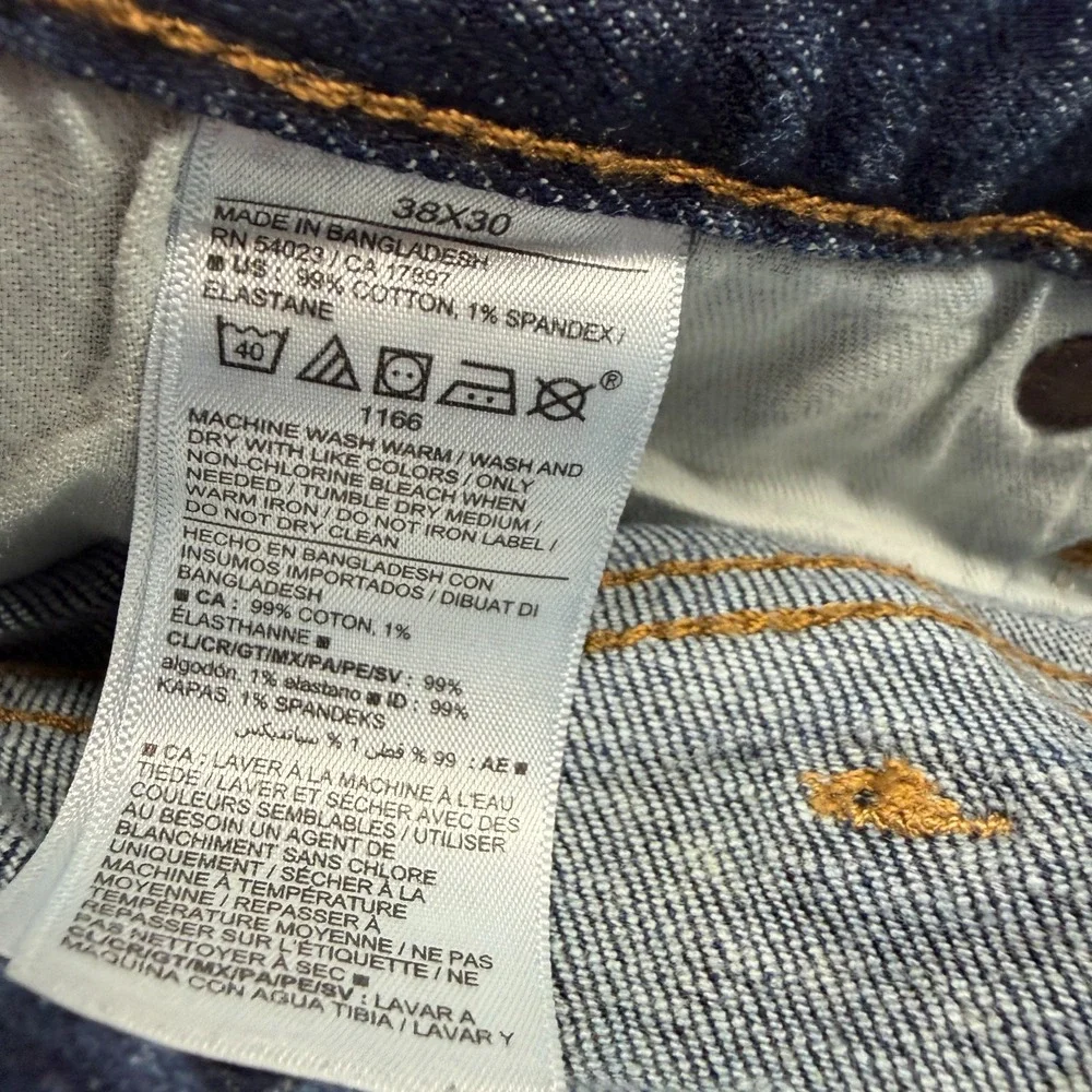 Old Navy Built-In Flex Jeans 36x28 Blue Cotton Denim Straight Slim Fit Stretch